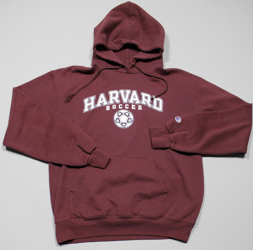 Champion Harvard Soccer Long Sleeve Hoodie Mens Sweatshirt Medium Red Crimson